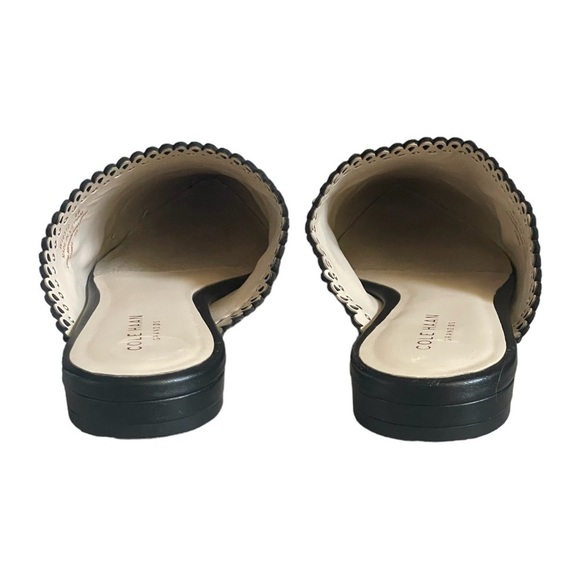 Cole Haan Raelyn Black Leather Scalloped Studded Point Toe Mules Size 6 - Picture 5 of 11